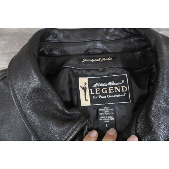 Eddie Bauer MEN'S Leather Legend Journeyman Bomber Jacket Size Large - Picture 5 of 8